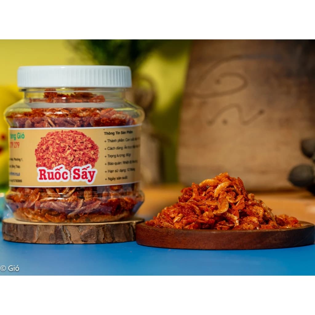Tép Sấy Tây Ninh Loại Đặc Biệt - Con Ruốc Sấy Tẩm Gia Vị Siêu Ngon - Hủ - Bánh Tráng Gió