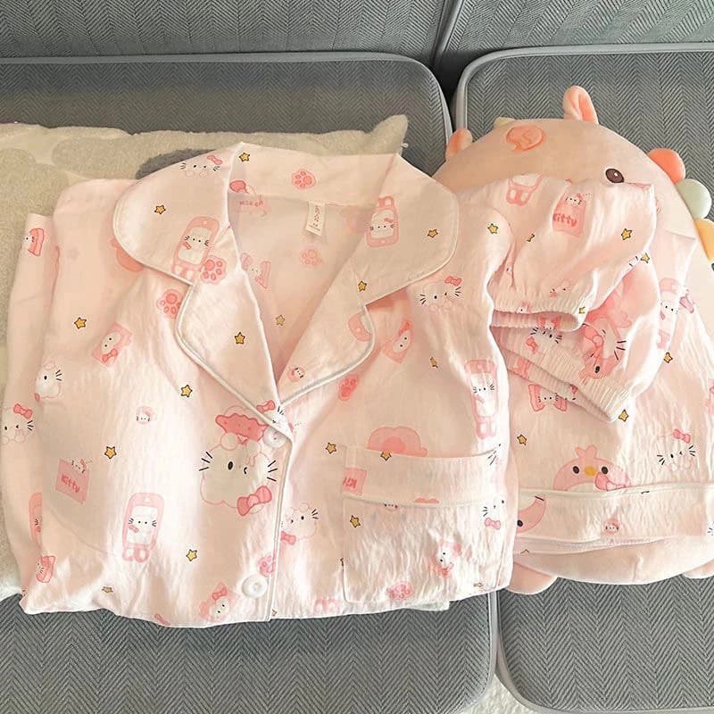 @𝑶𝒏𝒊.𝑺𝒉𝒐𝒑_(SẴN GIAO LUÔN) Bộ Ngủ Pijama Cộc Tay Hoạ Tiết Siêu Đáng Yêu Loại 1