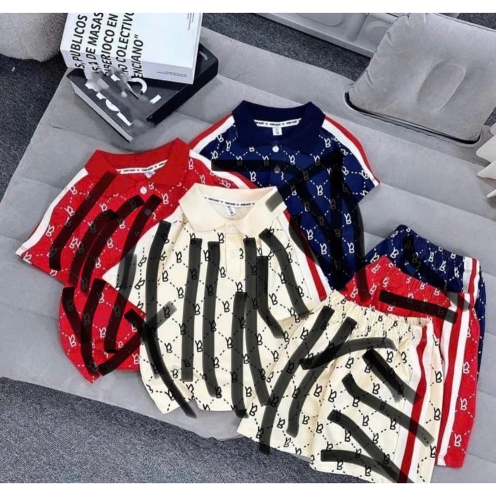 BỘ CỔ TRỤ CHỮ B CHO BÉ TRAI ĐEN ĐỎ TRẮNG SIZE 6-18KG