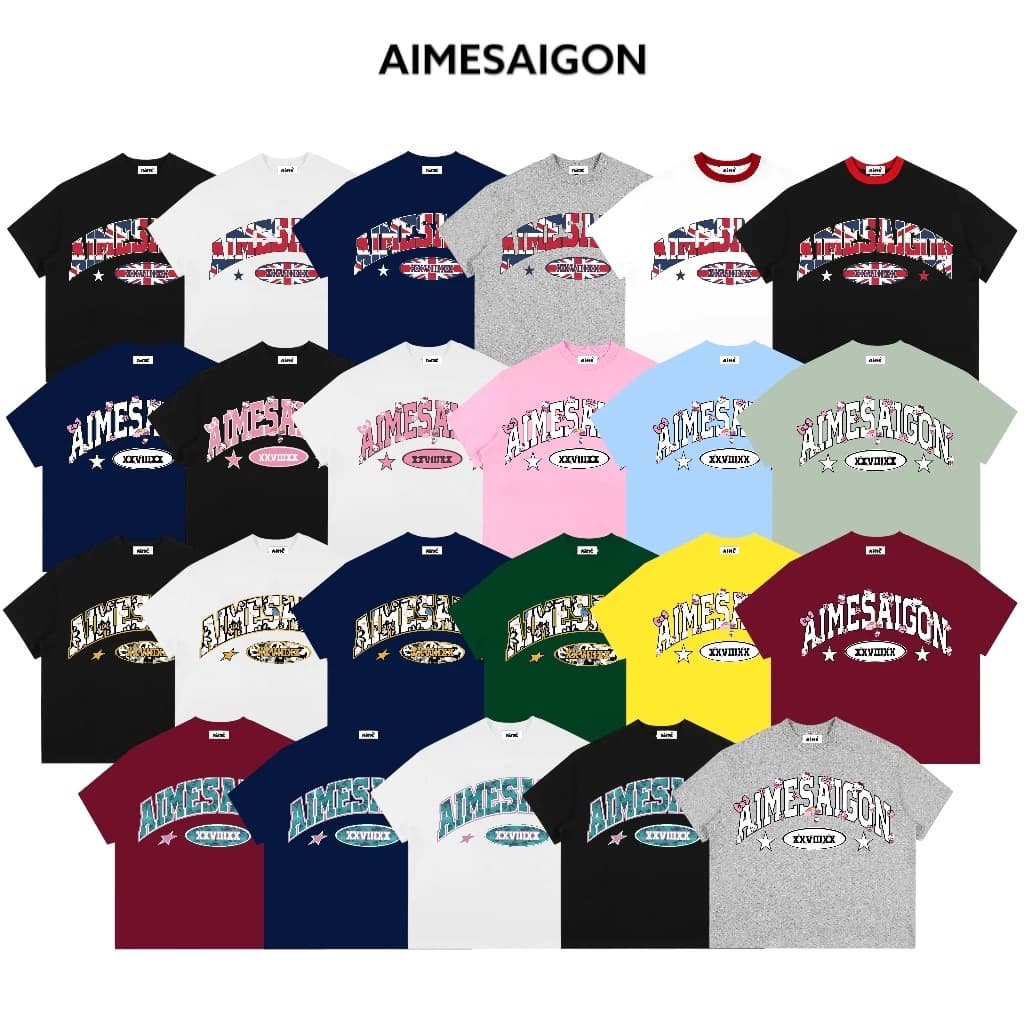[XX Ver2] Áo Thun Boxy Local Brand AIMÉ Cotton Cổ Tròn Form Rộng Unisex Nam Nữ "AIMESAIGON XXVIIIXX" Oversize Unisex