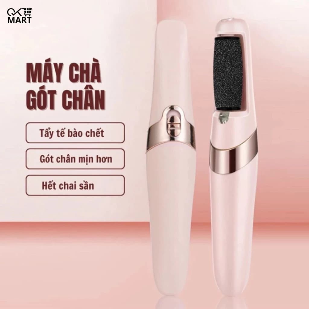 ( Loại 1 ) Máy chà gót chân loại bỏ da chết và vết chai, dụng cụ mài gót chân tại nhà 2 đầu mài, pin tích điện