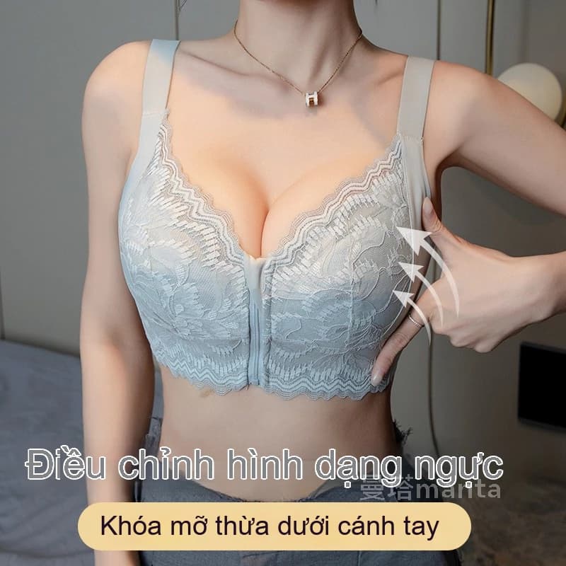 Áo Lót Khóa Trước Chống Xệ & Thu Nhỏ Nách - Không Gọng Êm Ái - Thiết Kế Tối Giản Tiện Lợi