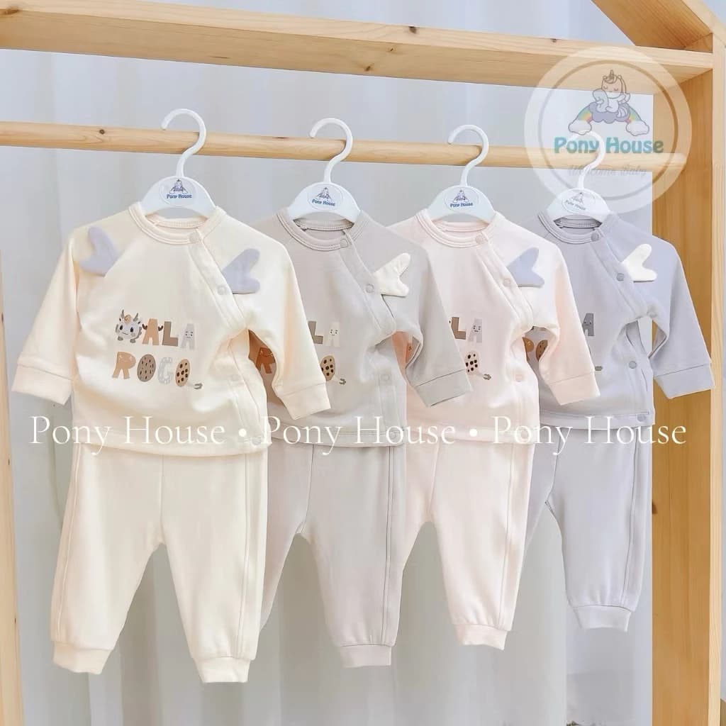 Bộ sơ sinh nỉ thu đông Ualarogo nỉ vừa ấm cài chéo 3655 Ualarogo Việt Nam