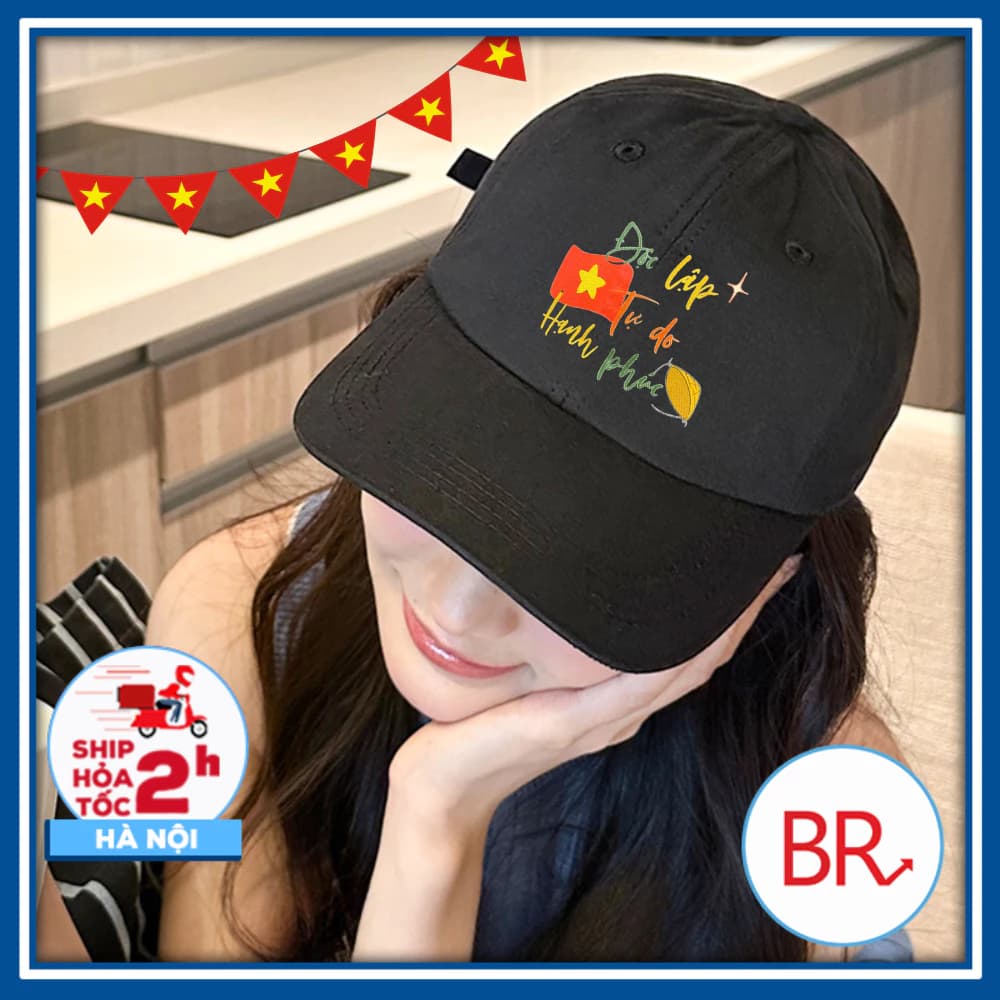 [2/9] Mũ Lưỡi Trai Thêu Chữ Độc Lập Tự Do-Phụ Kiện Thời Trang Hàng Ngày,Cổ Vũ Sự Kiện,Ngày 2/9, Quà Lưu Niệm 02923