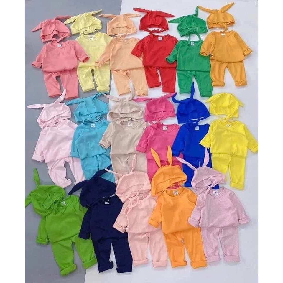 COMBO 5 BỘ TẶNG MŨ TAI THỎ SIZE 6-18KG MÀU NGẪU NHIÊN
