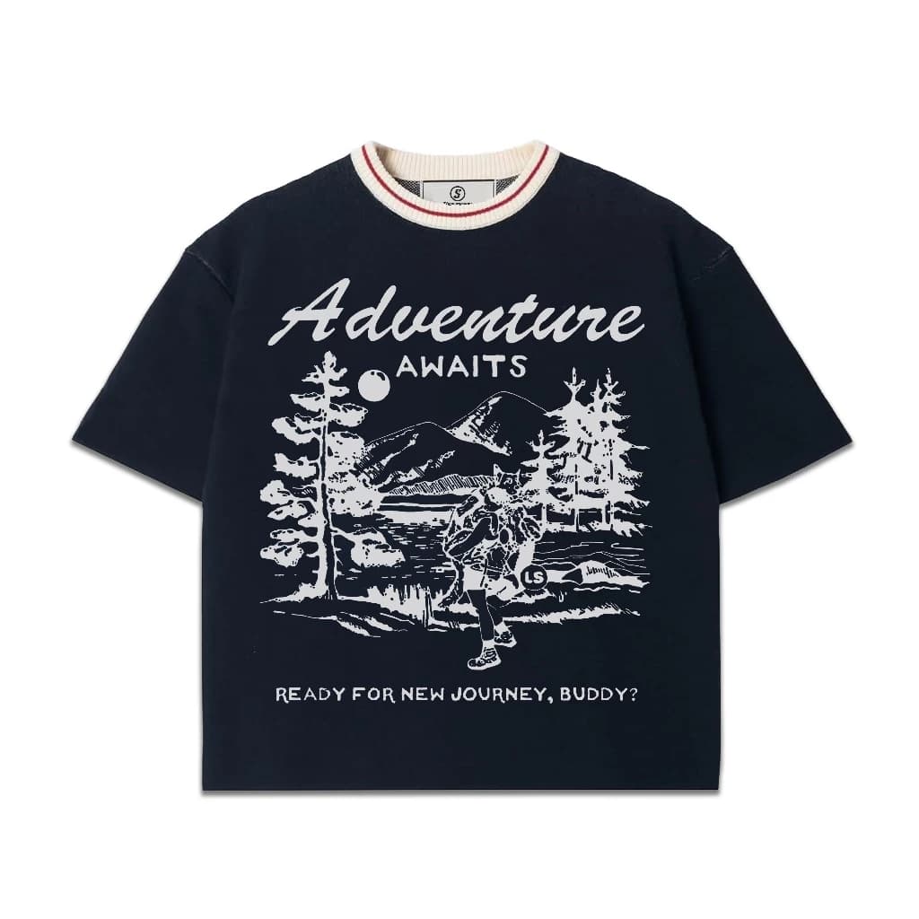 SLICK "ADVENTURE" KNIT LINEN COTTON T-SHIRT FORM BOXY BY THE SLICK WAY UNISEX