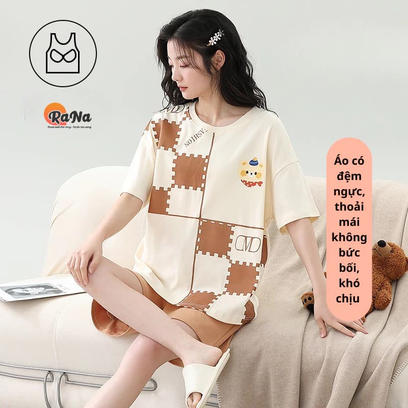 Bộ tay lỡ quần đùi có mút ngực RaNa Shop mặc gọn nhẹ, lịch sự khi tiếp khách