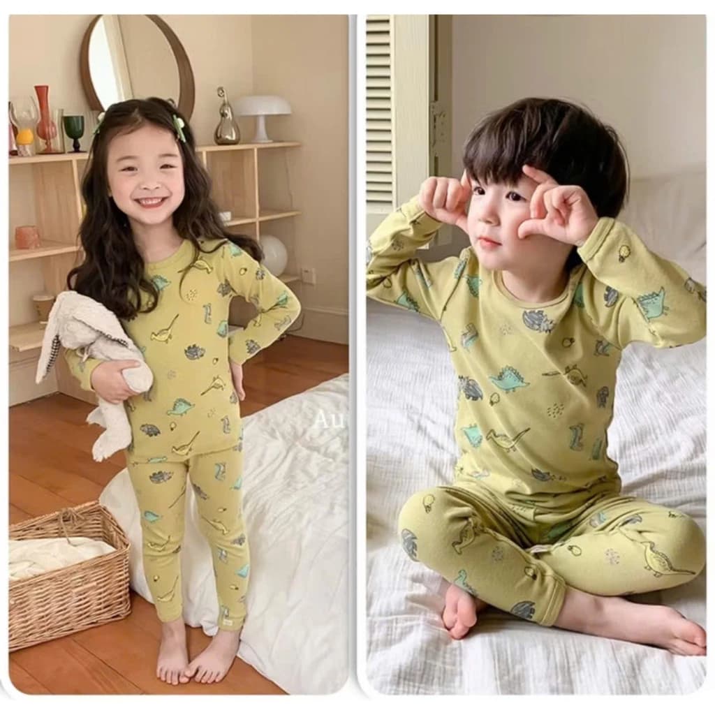 MẪU BỘ DÀI TAY BOZIP IN TRÀN THÂN HÌNH KHỦNG LONG VA SƯ TỬ