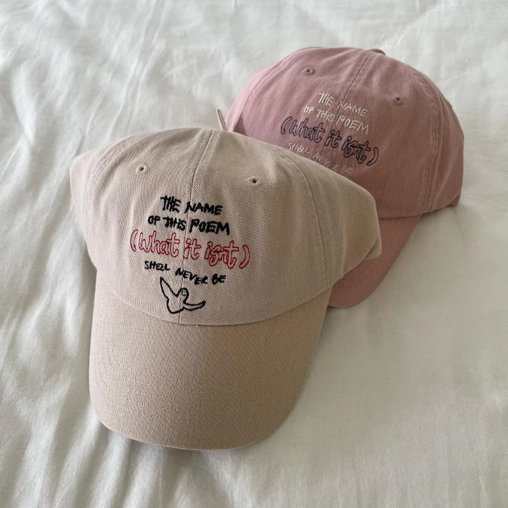 Cổ phiếu hàn quốc chính hãng WHATISNT angel cap bóng chày rửa sạch và thêu nắp nắp cũ người đàn ông và phụ nữ cùng một