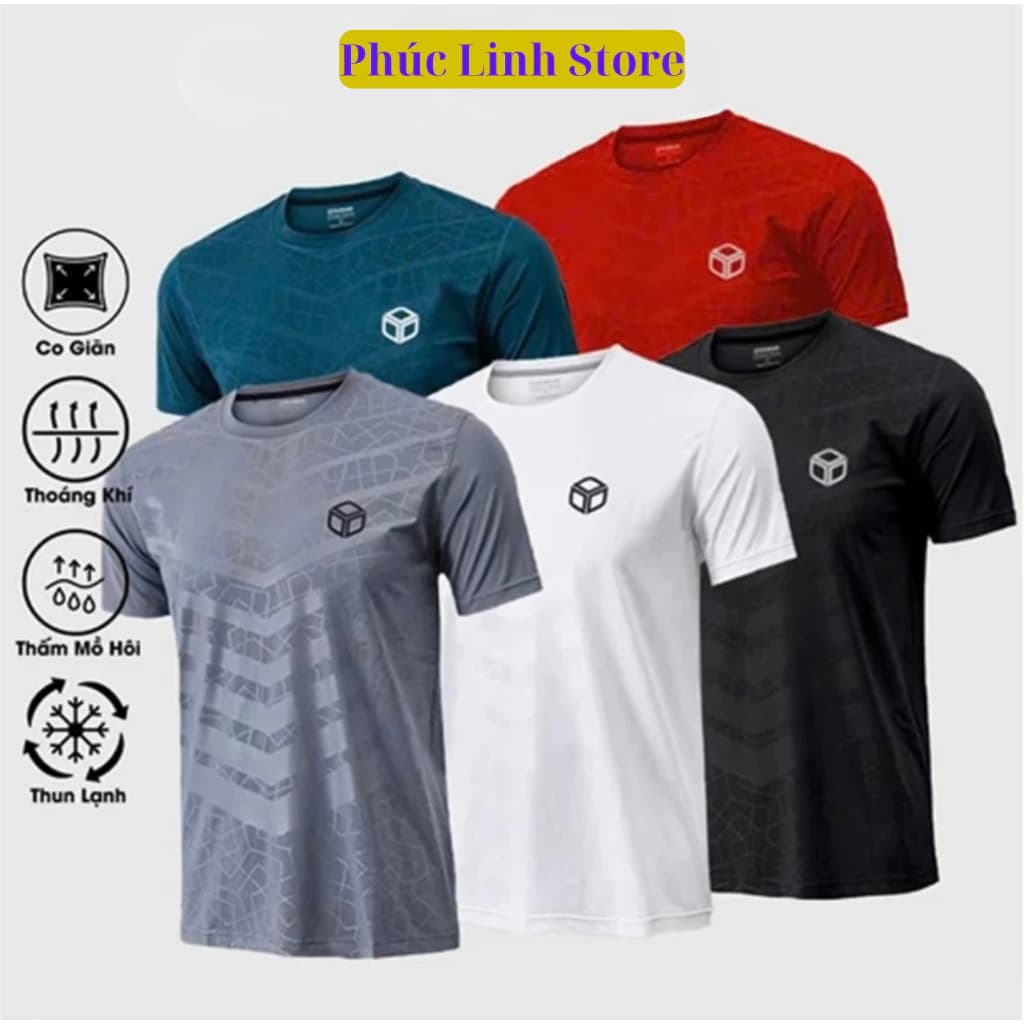 [Siêu Hót ] Combo 5áo thun thể thao nam giá rẻ, chất thun lạnh mát, cộc tay, cổ tròn co giãn 4 chiều, vân nổi 3D độc lạ.