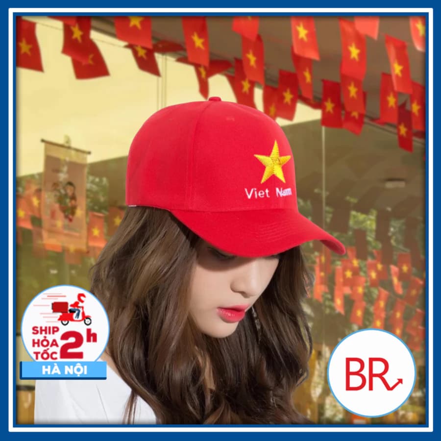 [2/9] Mũ Lưỡi Trai Cờ Đỏ Sao Vàng, Nón Thêu Sao Vàng Việt Nam–Nón Cờ Cổ Vũ, Yêu Nước 30/4, 2/9, Phụ Kiện Du Lịch 02940