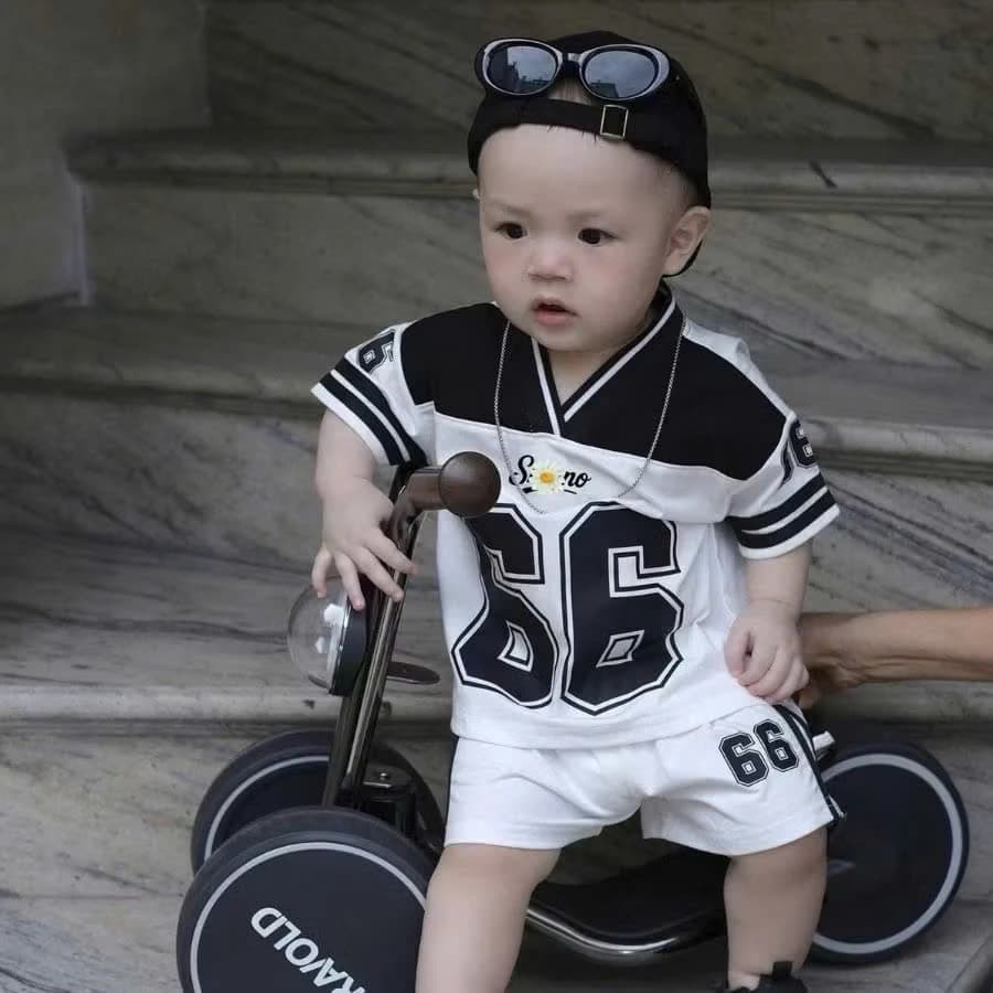 bộ thể thao số 66 cho bé trai chất vải mịn thoáng mát mùa hè 8-20kg