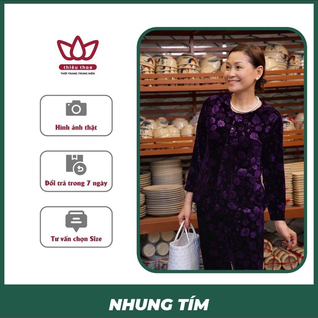 Đồ Bộ Thu Đông- Bộ Đồ Nhung Tay Dài Giải Pháp Lý Tưởng Giữ Ấm Mùa Lạnh - Thiều Thoa Store