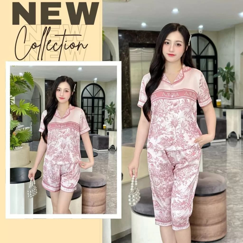 Đồ bộ mặc nhà bộ pijama cao cấp Zviet chất liệu Lụa latin mềm mịn kiểu dáng nhẹ nhàng thanh lịch A71