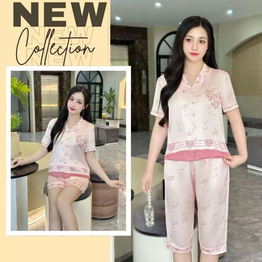 Đồ bộ mặc nhà bộ pijama cao cấp Zviet chất liệu Lụa latin mềm mịn kiểu dáng nhẹ nhàng thanh lịch A70