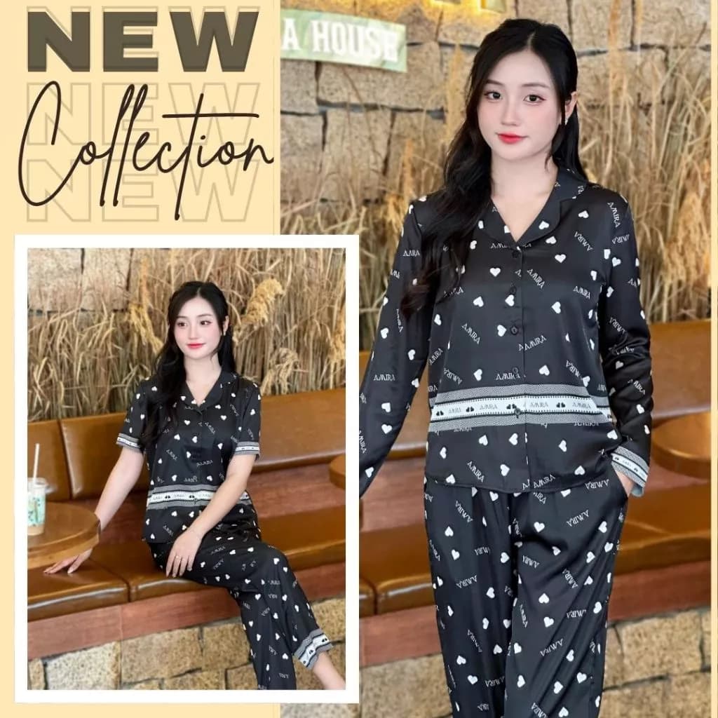 Đồ ngủ pijama quần dài Zviet chất liệu Lụa latin mềm mịn kiểu dáng nhẹ nhàng thanh lịch - A63