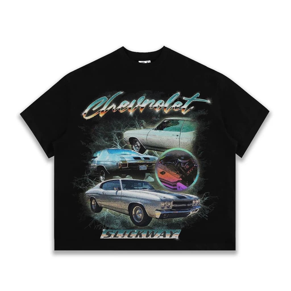 SLICK- Áo Thun Form Big Boxy"CHEVROLET" Cotton 100% - Local Brand THE SLICK WAY UNISEX