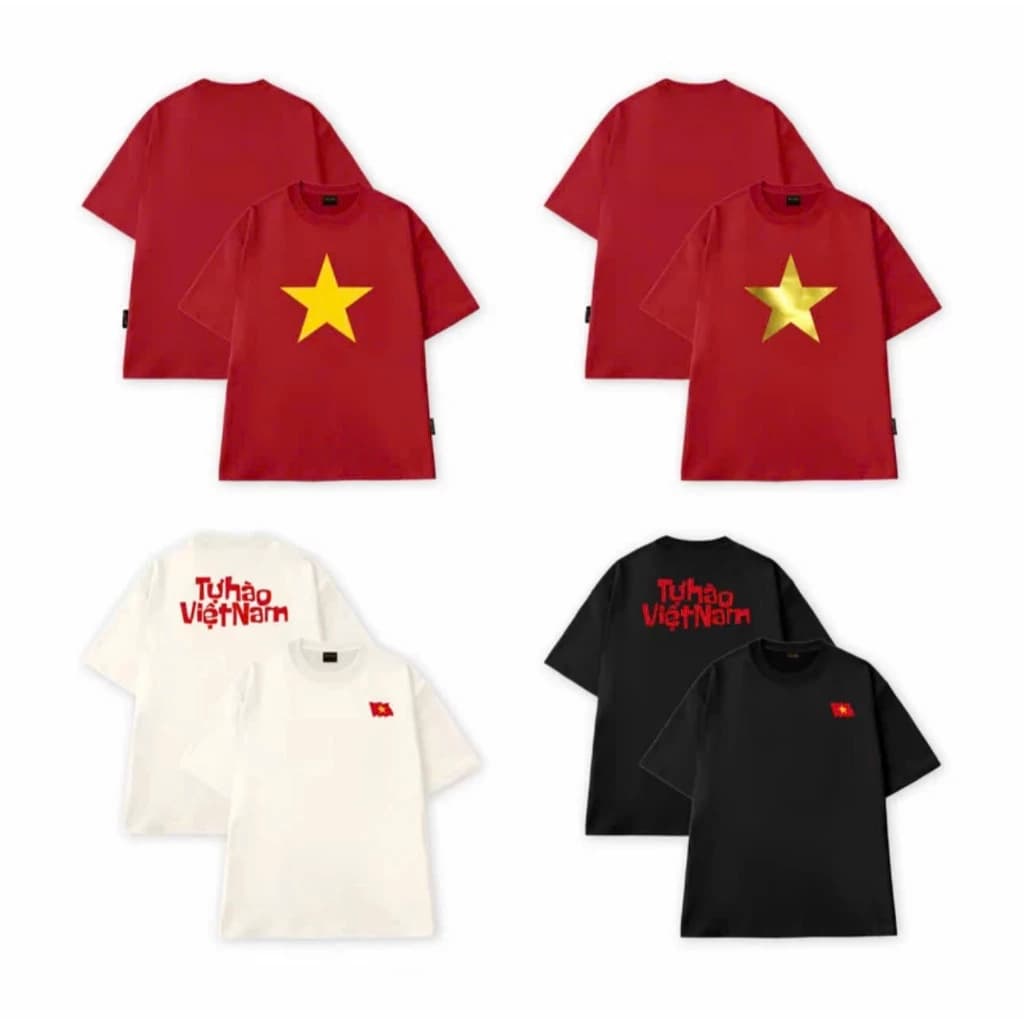 Áo Thun Ricxie Cờ Đỏ Sao Vàng Việt Nam, Tự Hào Việt Nam, Áo thun unisex, vải cotton co giãn 2 chiều