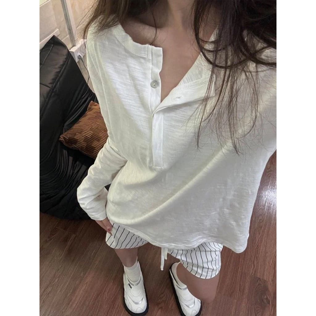 [443] Áo thun dài tay mỏng Basic cho nữ chất cotton mềm mát thoải mái dễ mix phối đồ Lilis room