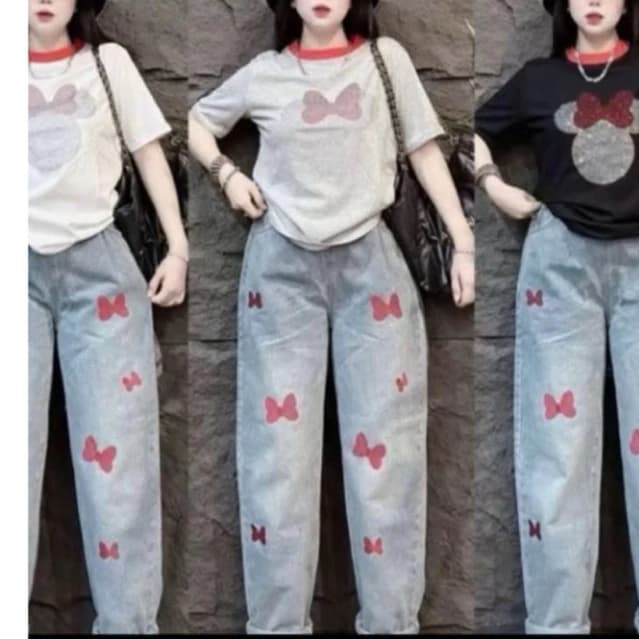 [Giá mở bánjQuần bò jean fom dáng baggy hoạ tiết thêu dập nổi chất bò mềm fom dáng trẻ trung