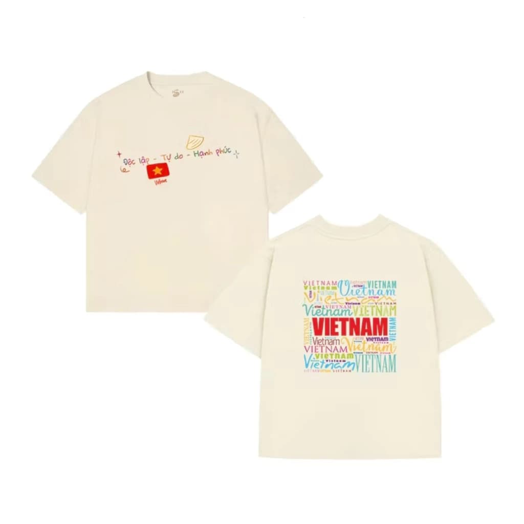 Áo Thun Việt Nam,Lá Cờ,Nón Lá Unisex Nam Nữ New Ss2025 Hottrend Bacsic Chất Vải Dày Dặn