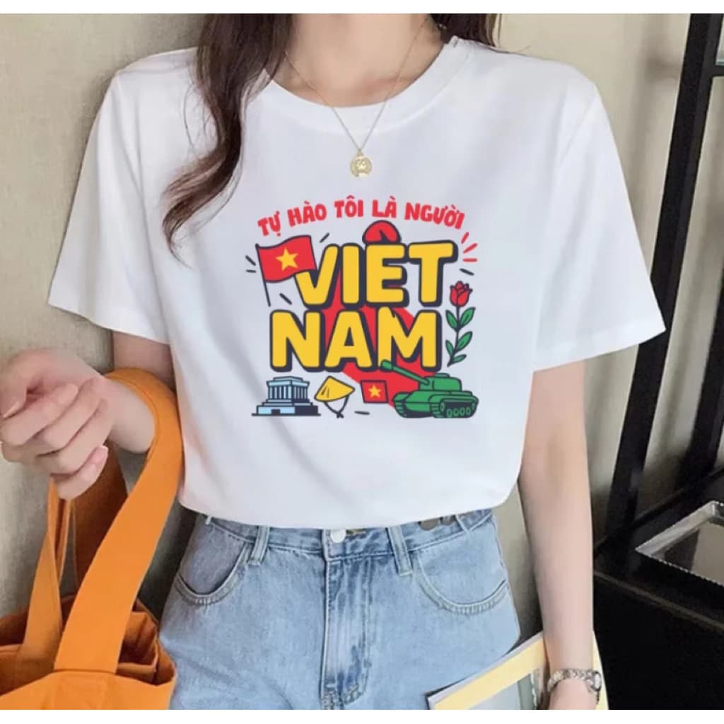 [Hoả Tốc] Áo Thun Tôi Yêu Việt Nam Dịp Lễ 2/9  Unisex Nam Nữ Form Rộng Chất Vải Dày Dặn
