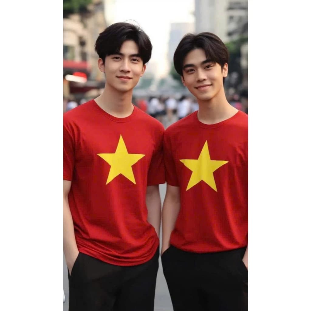 Áo Thun Cờ Đỏ Sao Vàng Tổ Quốc Việt Nam – chất Cotton Thun Lạnh, Co Giãn, mặc thoáng mát, mặc hội nhóm, mẫu Truyền Thống