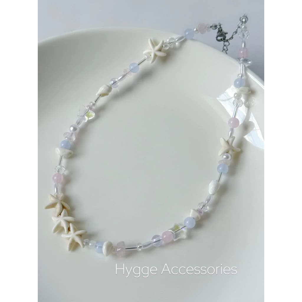 Dây chuyền “ Blue Tide “ Thép không rỉ - Dây chuyền vòng cổ xỏ hạt Handmade - Phụ kiện trang sức - HYGGE ♡.•*