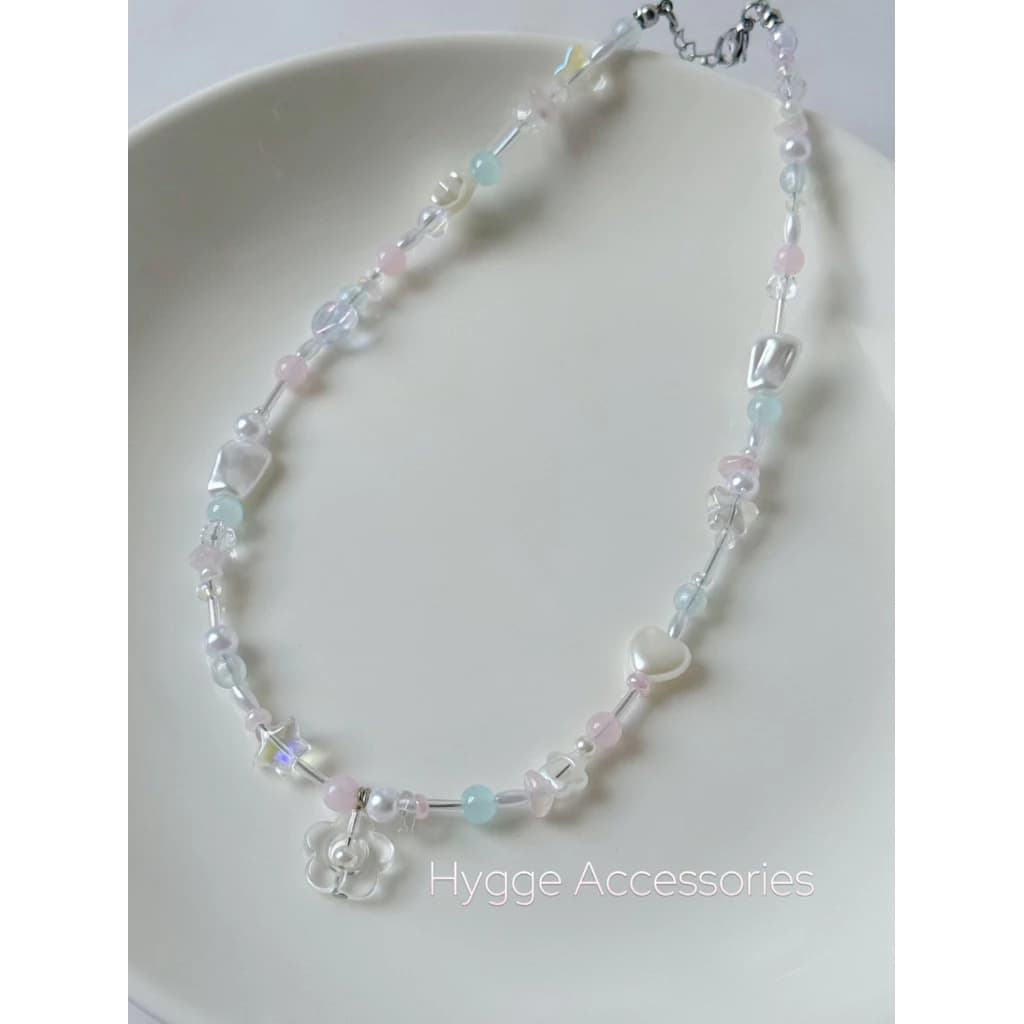Dây chuyền “ Innocent Flower “ Thép không rỉ - Dây chuyền vòng cổ xỏ hạt Handmade - Phụ kiện trang sức - HYGGE ♡.•*