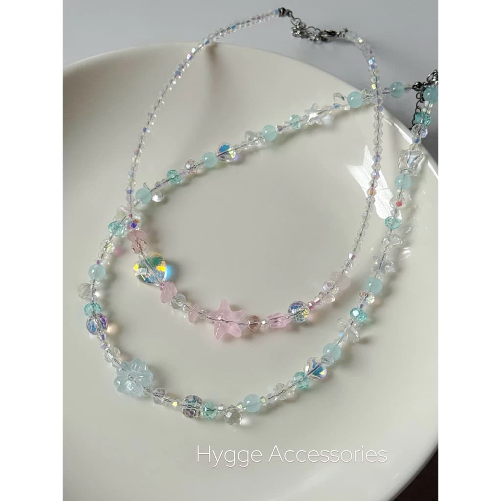 [Thép Không Rỉ ] Dây chuyền Mix Charm thuỷ tinh, pha lê, đá - Dây chuyền vòng cổ Handmade - HYGGE ♡.•*