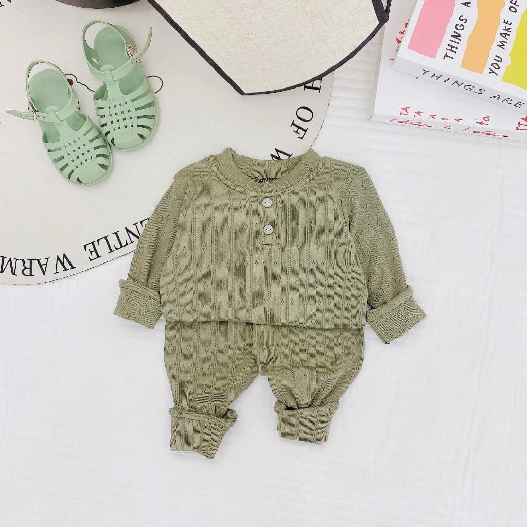 M62 - Com bo 3 bộ dài tay cổ trụ bé trai , bộ dài tay bé gái chất liệu tăm thông hơi 100% cotton mềm mịn 5-15kg