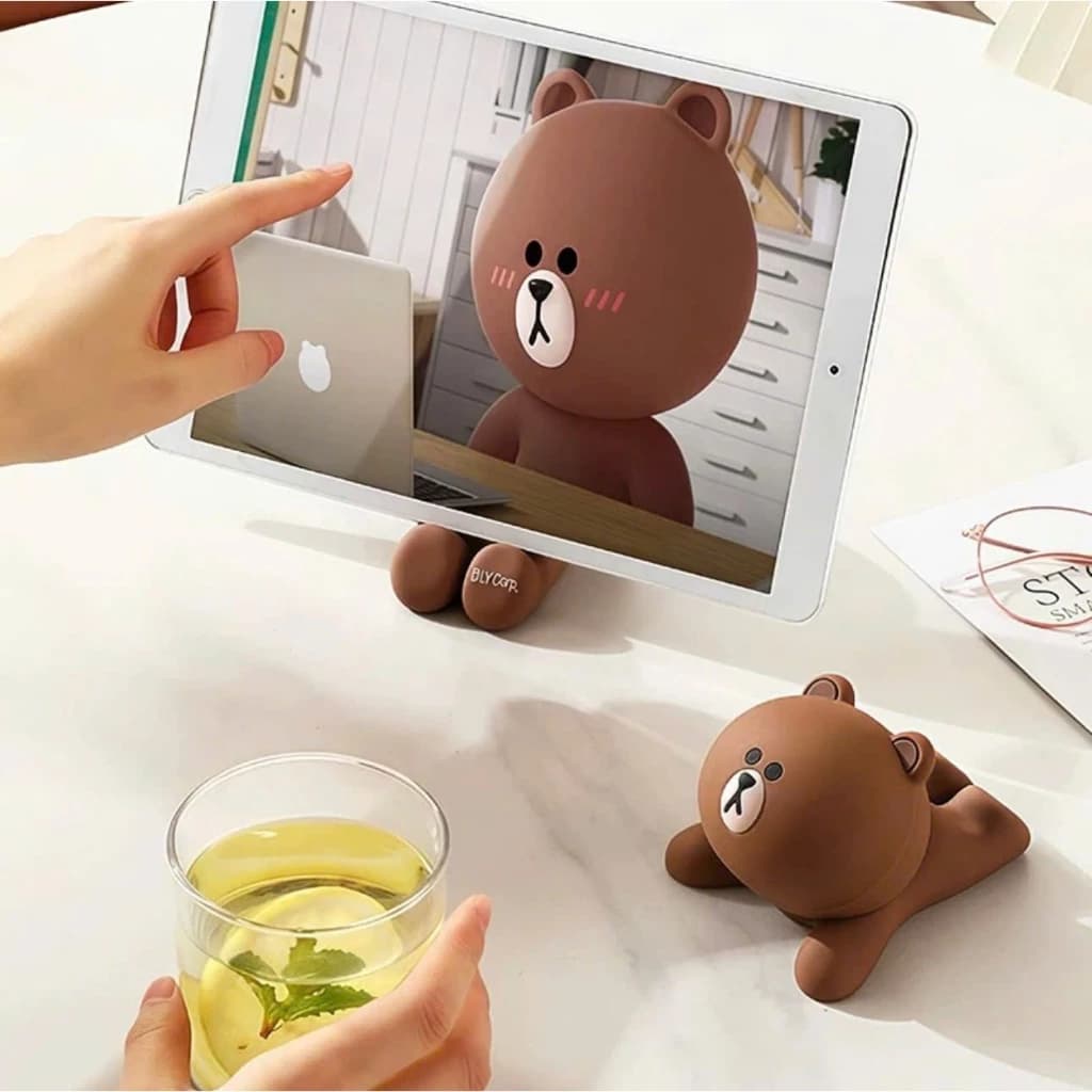 Giá đỡ kệ đỡ điện thoại để bàn gấu nâu (GTĐT) cute đáng yêu trang trí