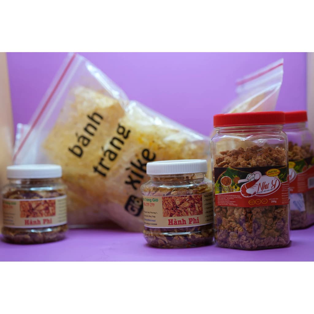 Combo 3 sản phẩm (bánh tráng xì ke+ muối Như Ý+ hành phi)