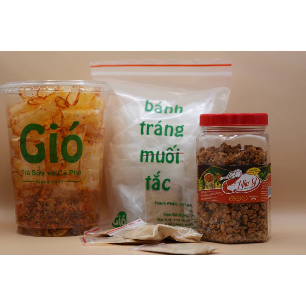 Combo Đặt Biệt(bánh tráng muối tắc+ bánh tráng ống+ muối tôm như ý)