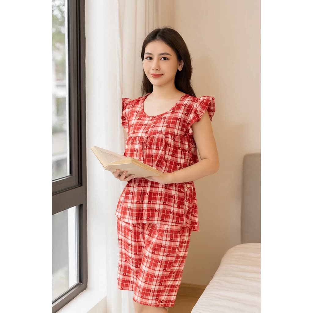 ĐỒ BỘ NỮ MẶC NHÀ - TOLEXINH [40kg-73kg] Set bộ tole cánh tiên quần lửng BÈO NGỰC - chất tole loại 1 - FORM VỪA