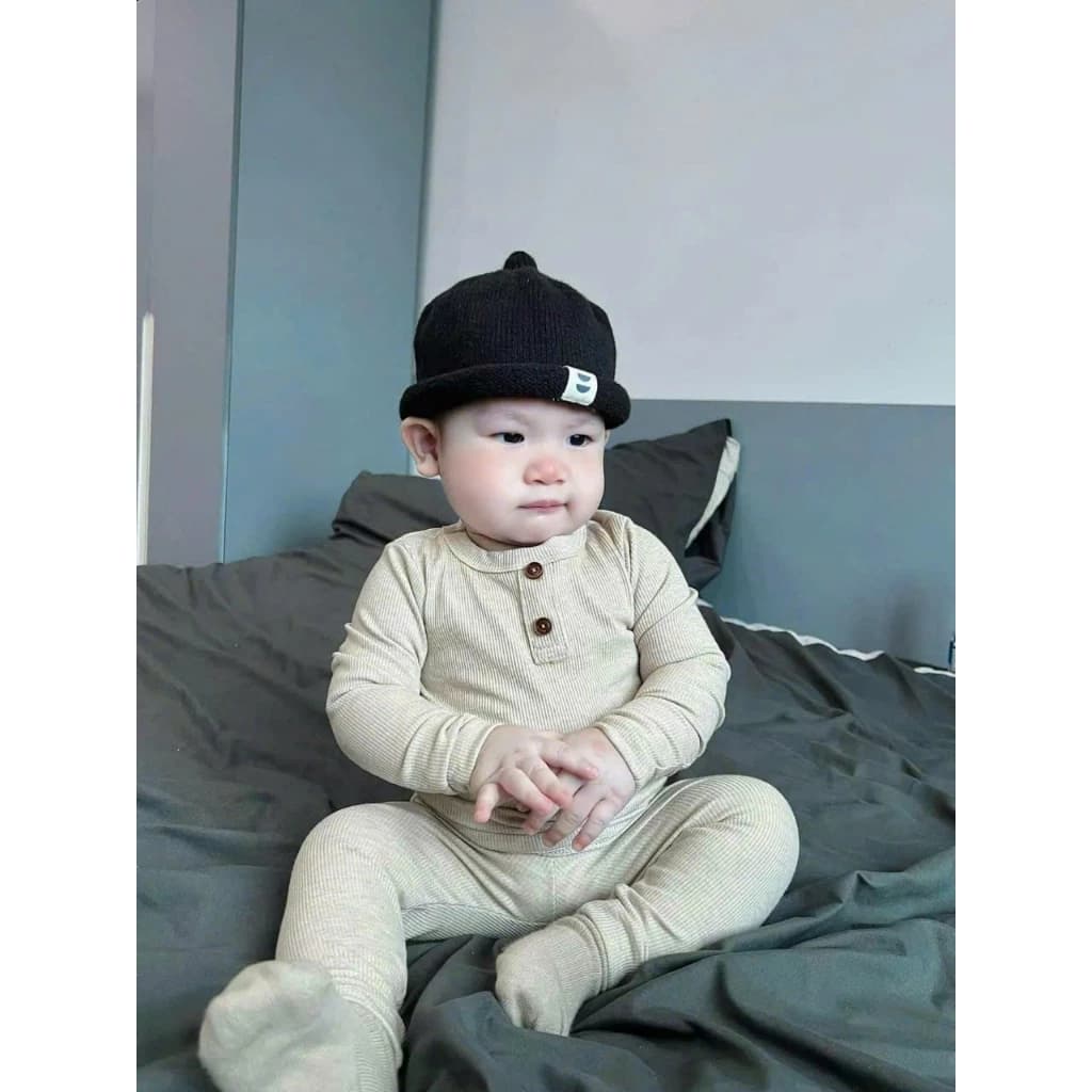 BỘ DÀI TAY CHẤT LIỆU BOZIP CỔ TRỤ GIẢ