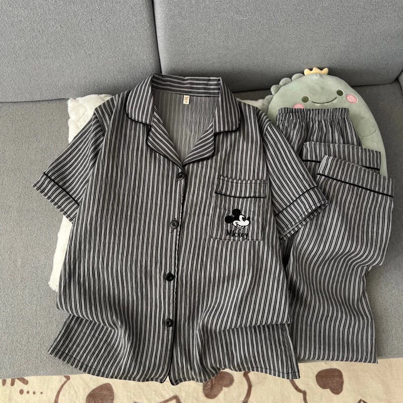 [Sẵn] Bộ ngủ pyjama nữ áo ngắn quần dài nhiều hoạ tiết mặc nhà 434