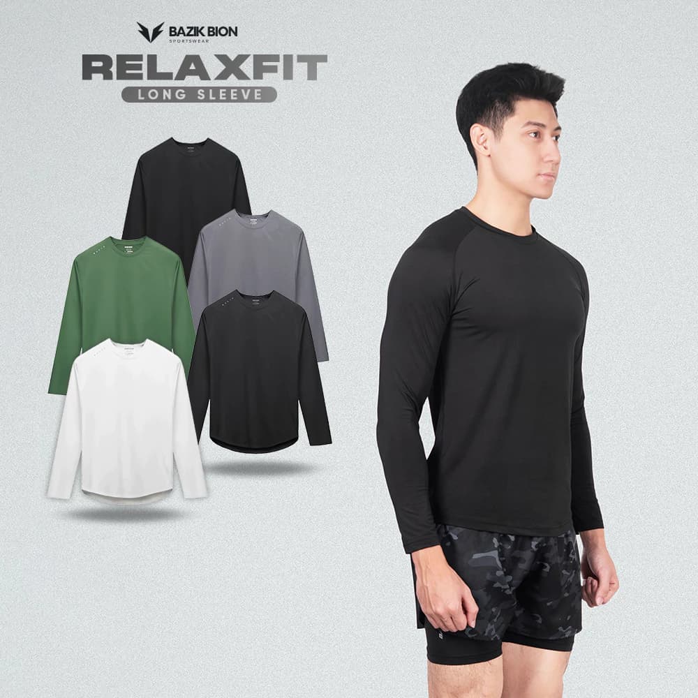 Áo Thun Dài Tay Nam  BAZIK Relax Fit co giãn 4 chiều, vận động thoải mái, giữ nhiệt tốt - A29