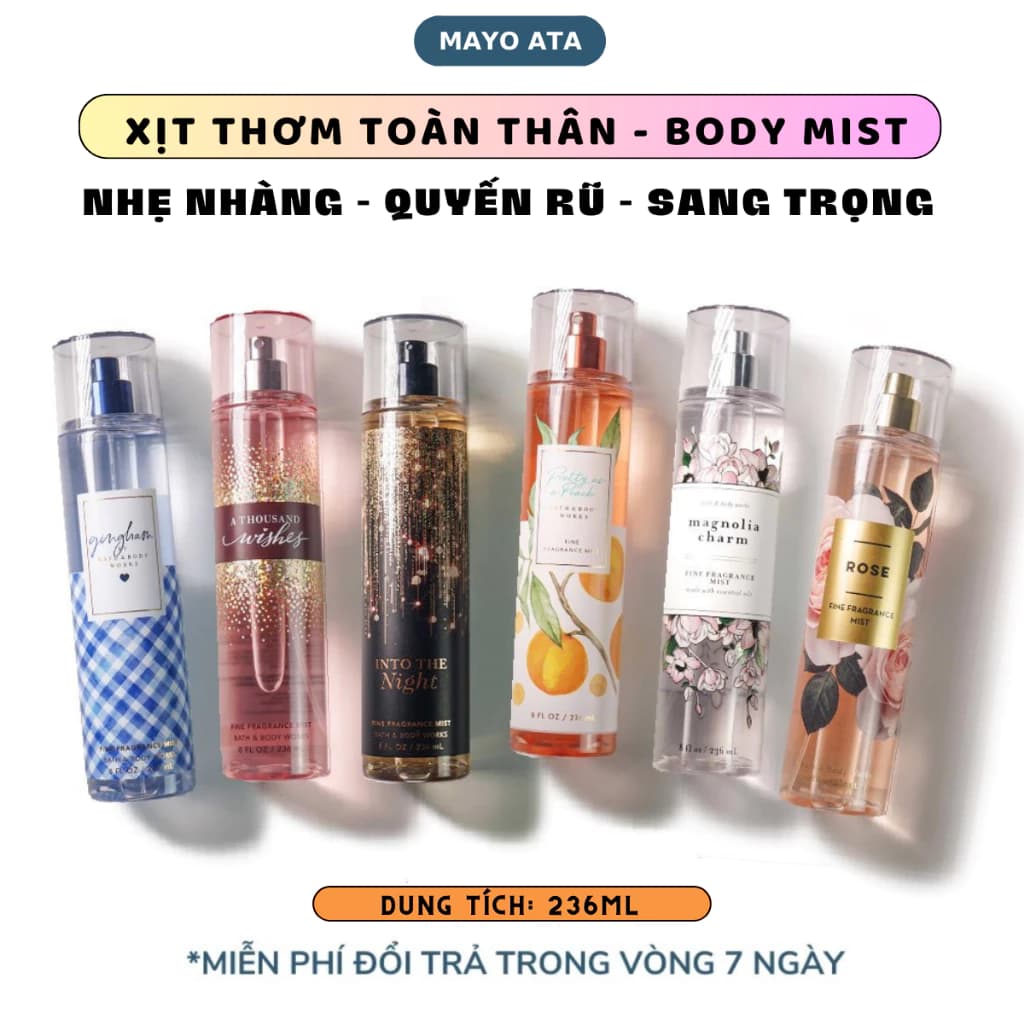 body mist Xịt Thơm Toàn thân Body Mist 236ml Siêu Thơm Cá Tính, Năng Động