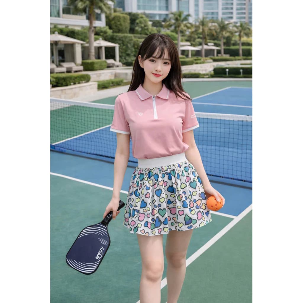 [Pickleball nữ] Sét váy xếp ly tập tennis, pickleball,cầu lông, golf chất mềm mịn thoáng mát thoải mái vận động