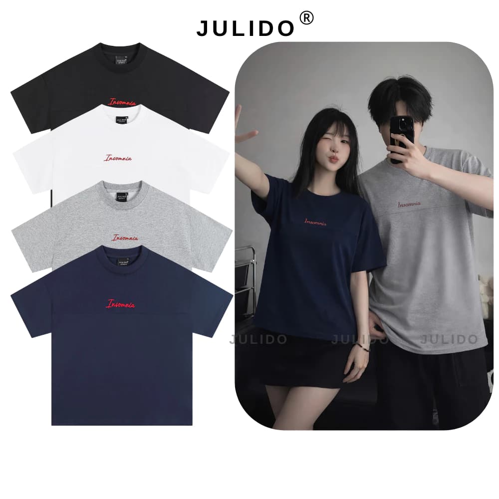 Áo thun cotton JULIDO chất liệu vải cotton thoáng mát thấm hút mồ hôi