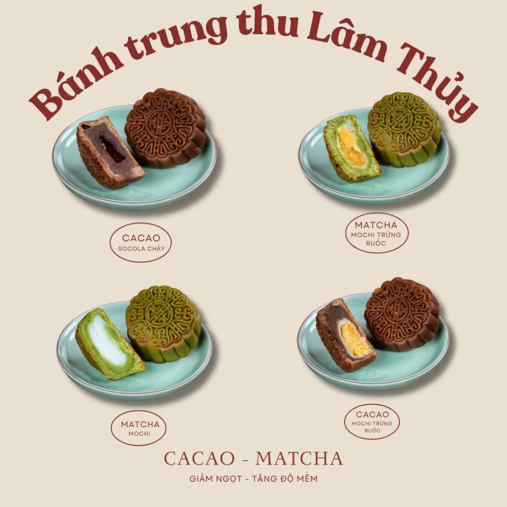 [GIAO SAU TRUNG THU]Bánh trung thu matcha cacao 85gr Lâm Thủy