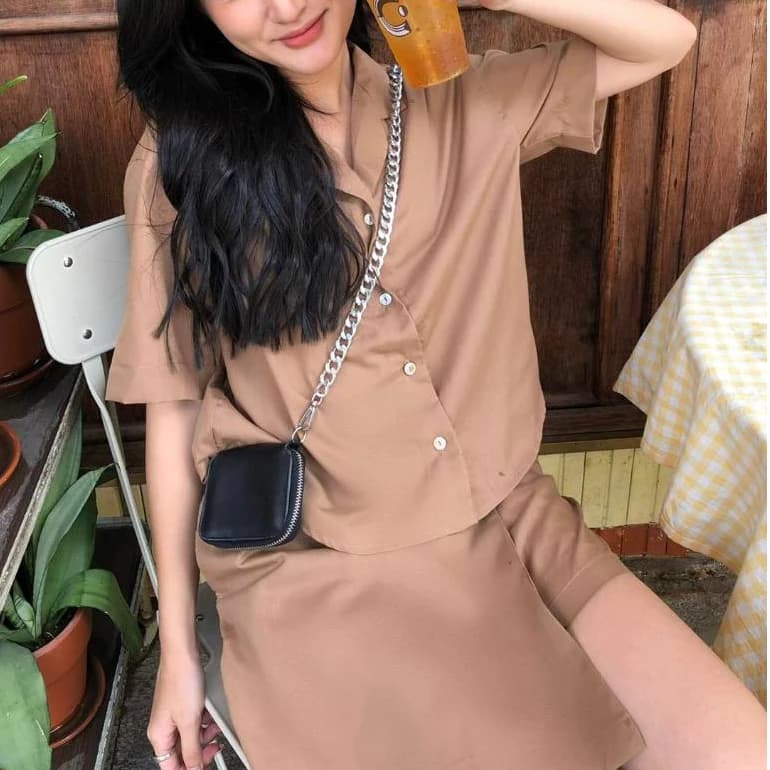 Set Sơ Mi Kèm Quần Giả Chân Váy JASEY Dáng Suông Công Sở Nữ Dáng Thanh Lịch Nữ Tính 6503