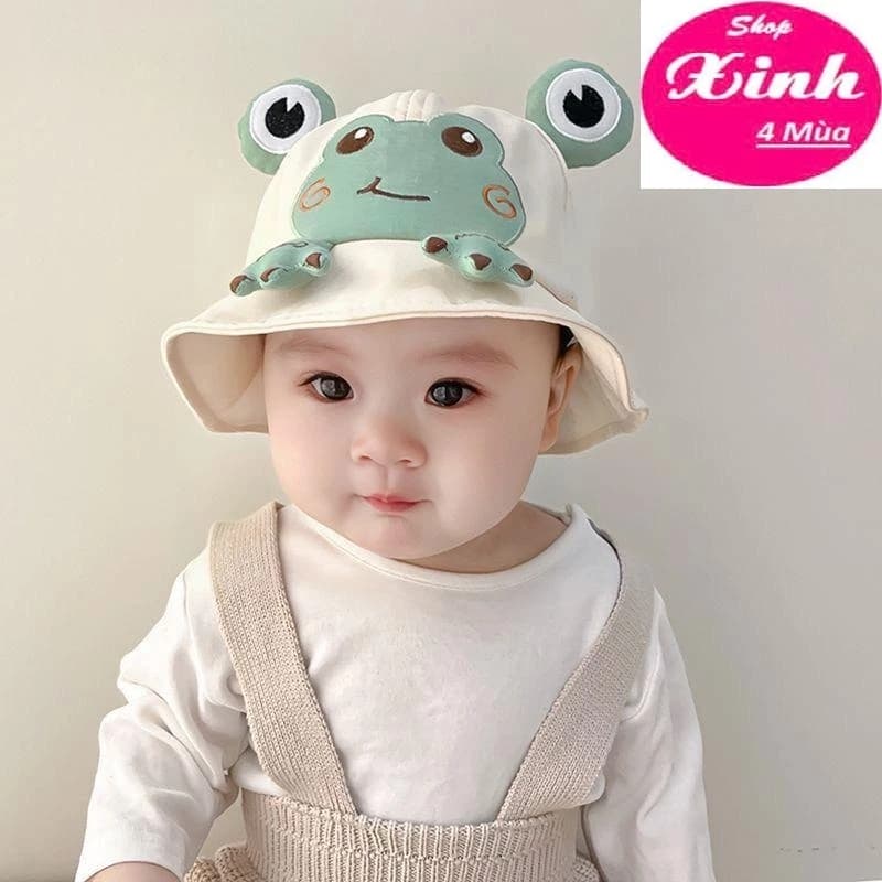 (Combo) Mũ Ếch Trẻ Em từ 6th~2tuổi Nón Bucket Chất Liệu Cotton Hình Ếch Dễ Thương Cho Bé (H233SX4M)