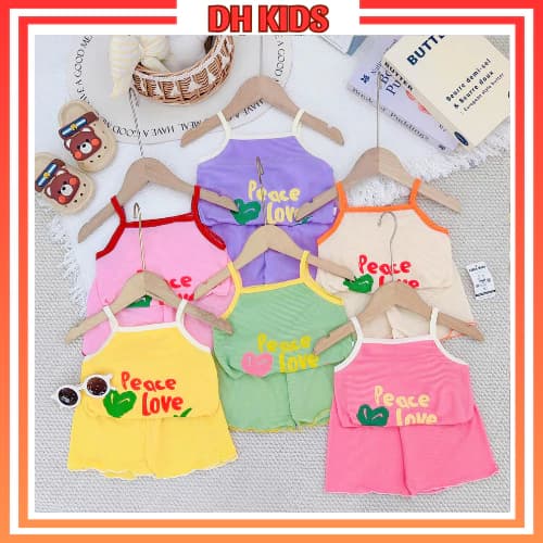 [ A01 ] Bộ quần áo hai dây màu in hình dễ thương cho bé gái size từ 4 - 15kg - DH KIDS