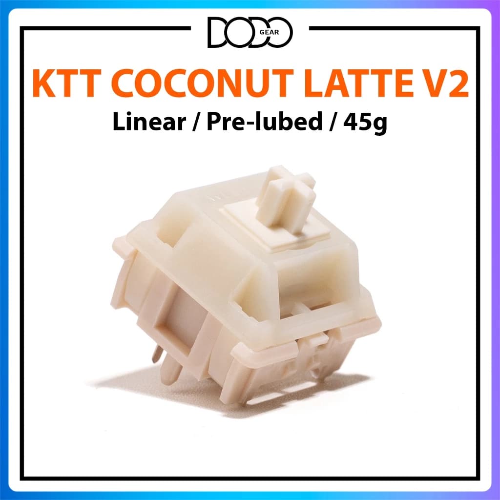 Switch KTT Coconut Latte 5 PIN Linear 45g công tắc bàn phím Switch KTT Coconut Latte DoDo Gear