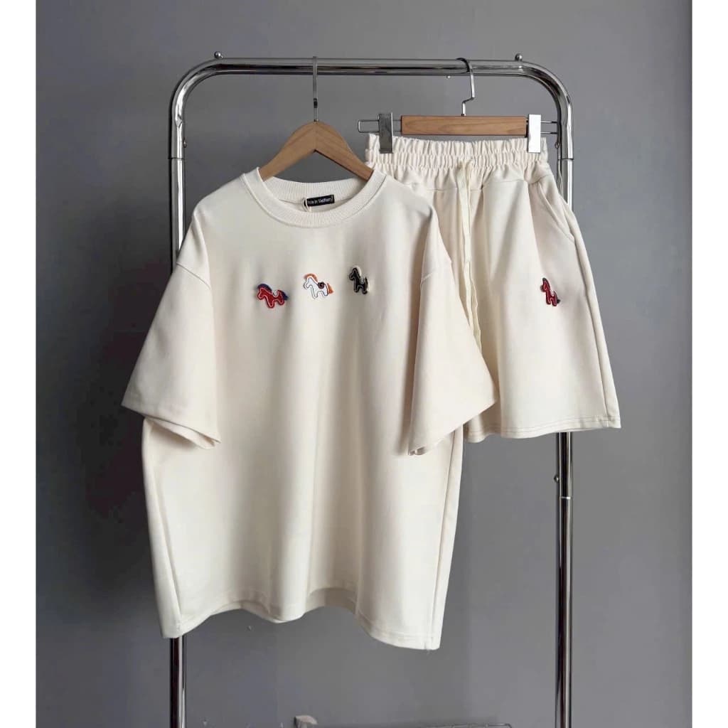 Set Quần Short + Áo Phông Ngựa chất umi siêu đẹp Ullzang (Ảnh thật/Có Sẵn)