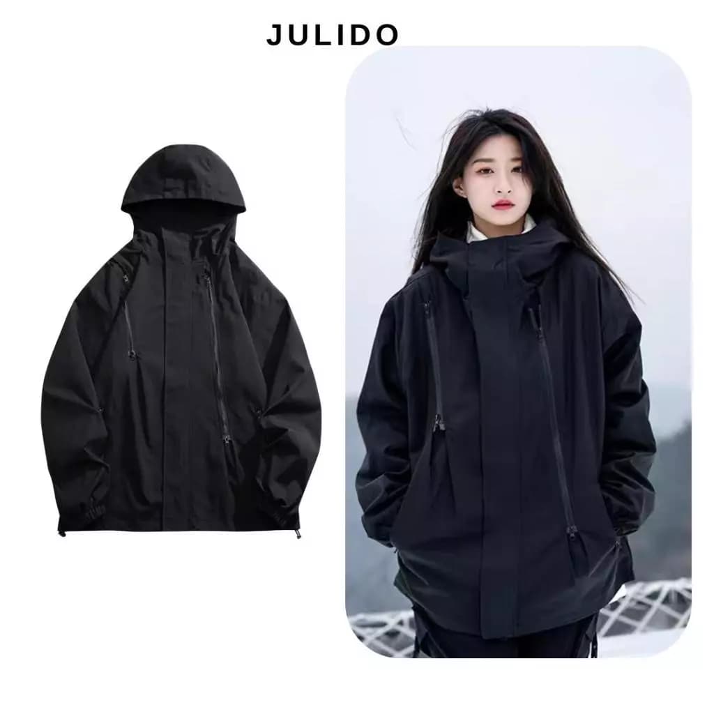 Áo khoác gió JULIDO nam chất liệu vải dù tráng bạc dày dặn chống tia uv