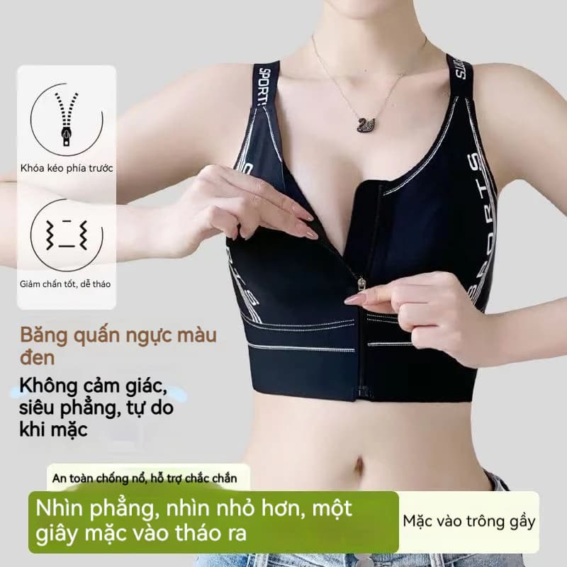 Áo Nịt Dây Kéo Trước Nâng Ngực Gọn - Giảm Size Tự Nhiên, Không Hằn & Thoải Mái Vận Động