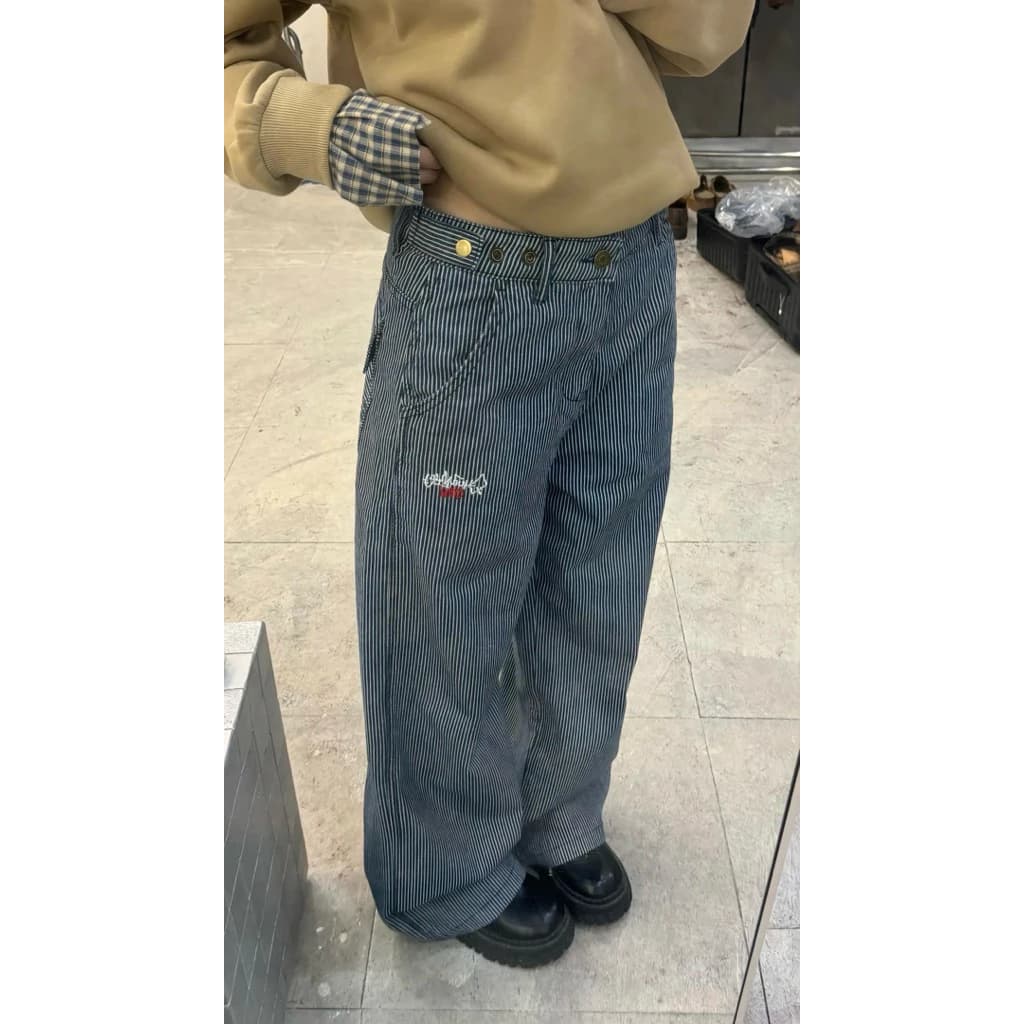 [ NEW DROP ] “LINE-UP” WIDE JEANS – Quần Ống Suông Nữ Sọc